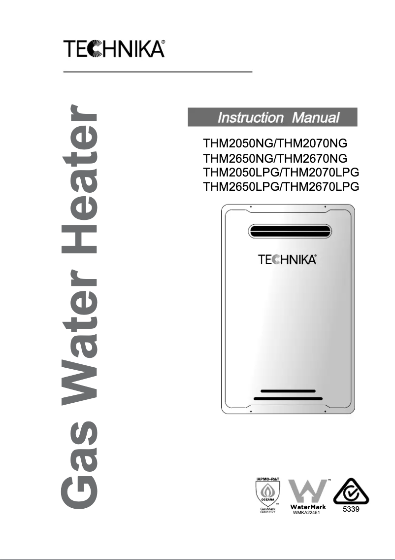 Page n°1 - Manuel utilisateur Technika THM2650LPG