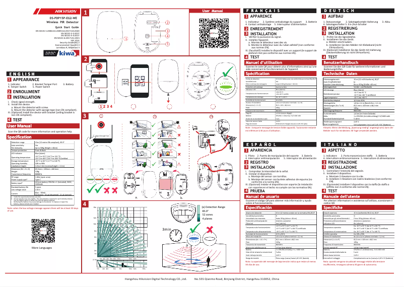 Page n°1 - Guide de démarrage rapide Hikvision DS-PDP15P-EG2-WE