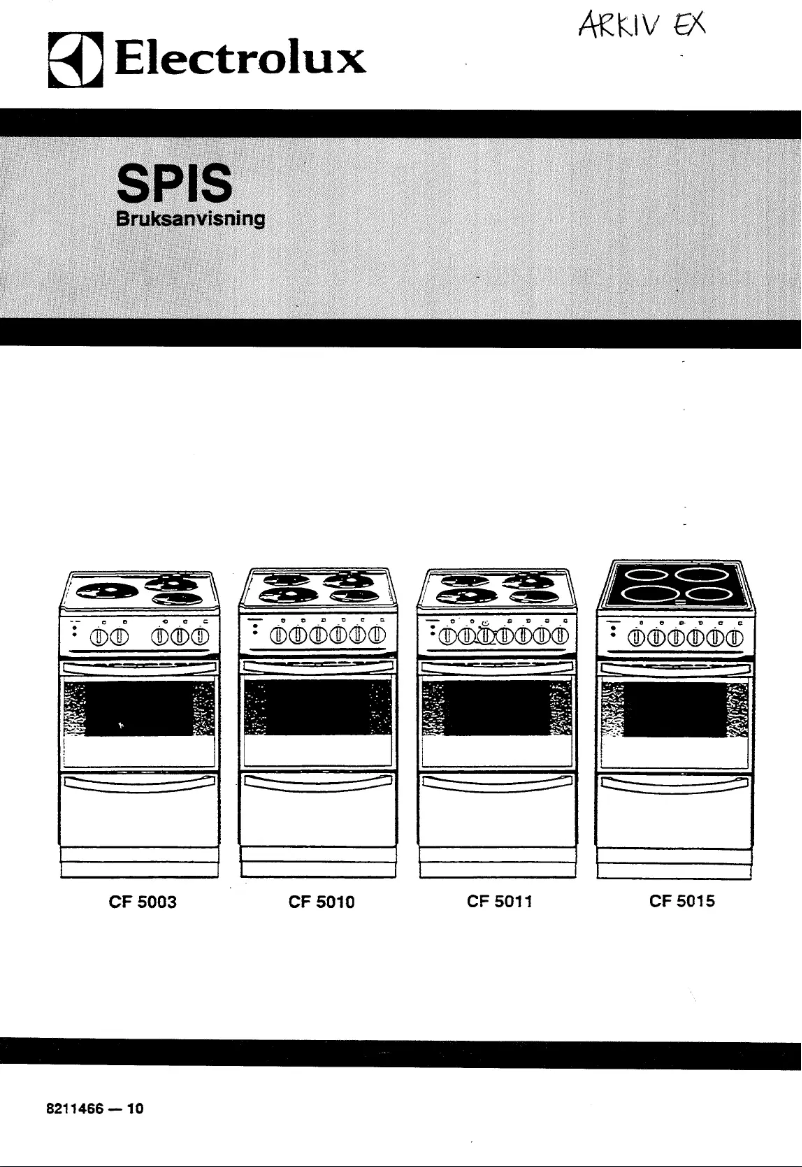 Page 1 de la notice Manuel utilisateur Electrolux CF5003