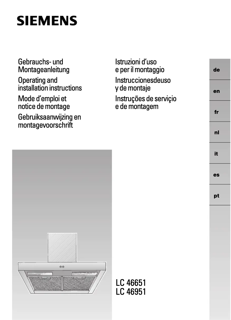 Page n°1 - Manuel utilisateur Siemens LC46951EU