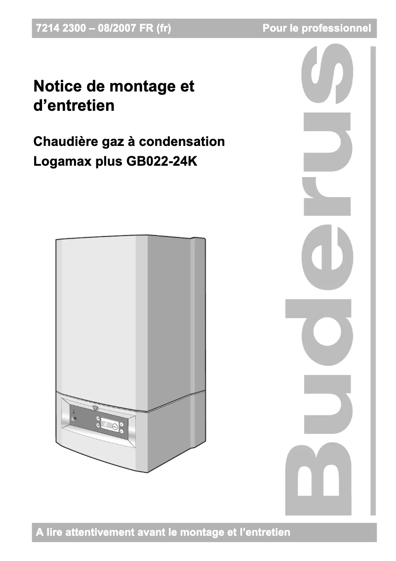 Image de la première page du manuel de l'appareil Logamax plus GB022-24K