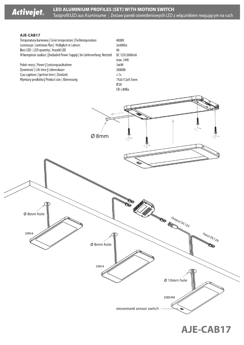 Page n°1 - Manuel utilisateur ActiveJet Activejet AJE-CAB17