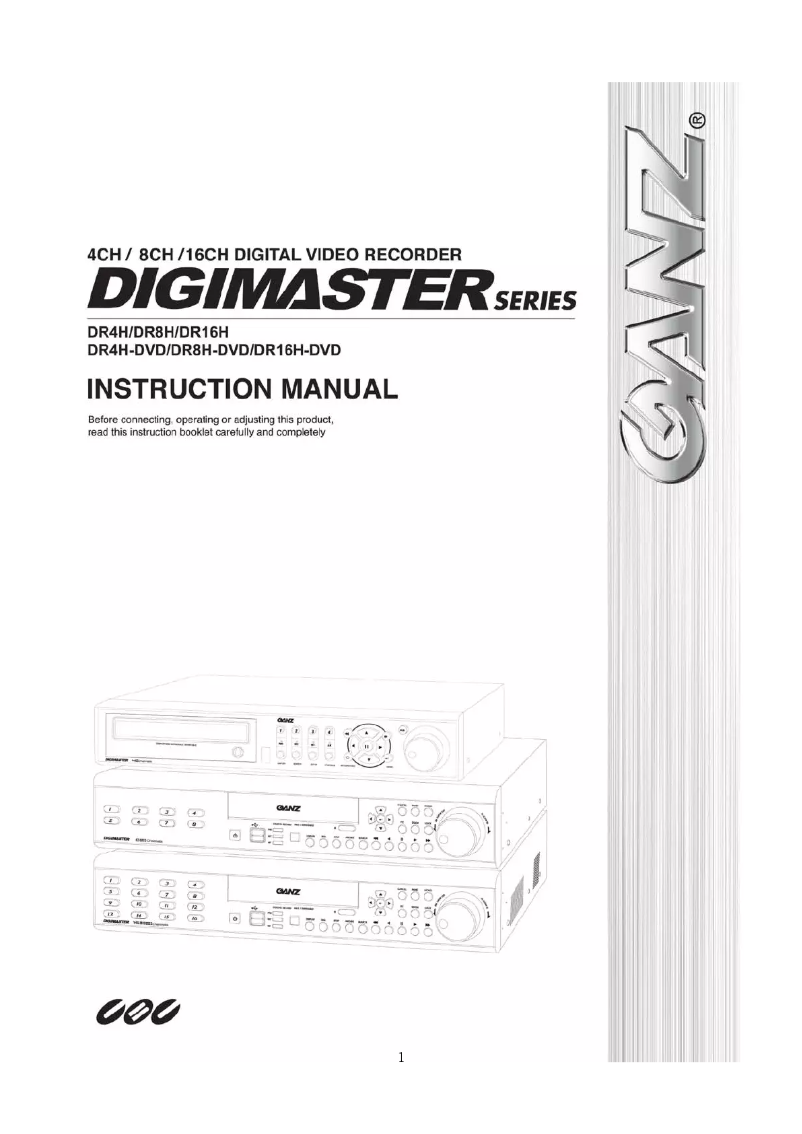 Page n°1 - Manuel utilisateur Ganz Digimaster DR8H