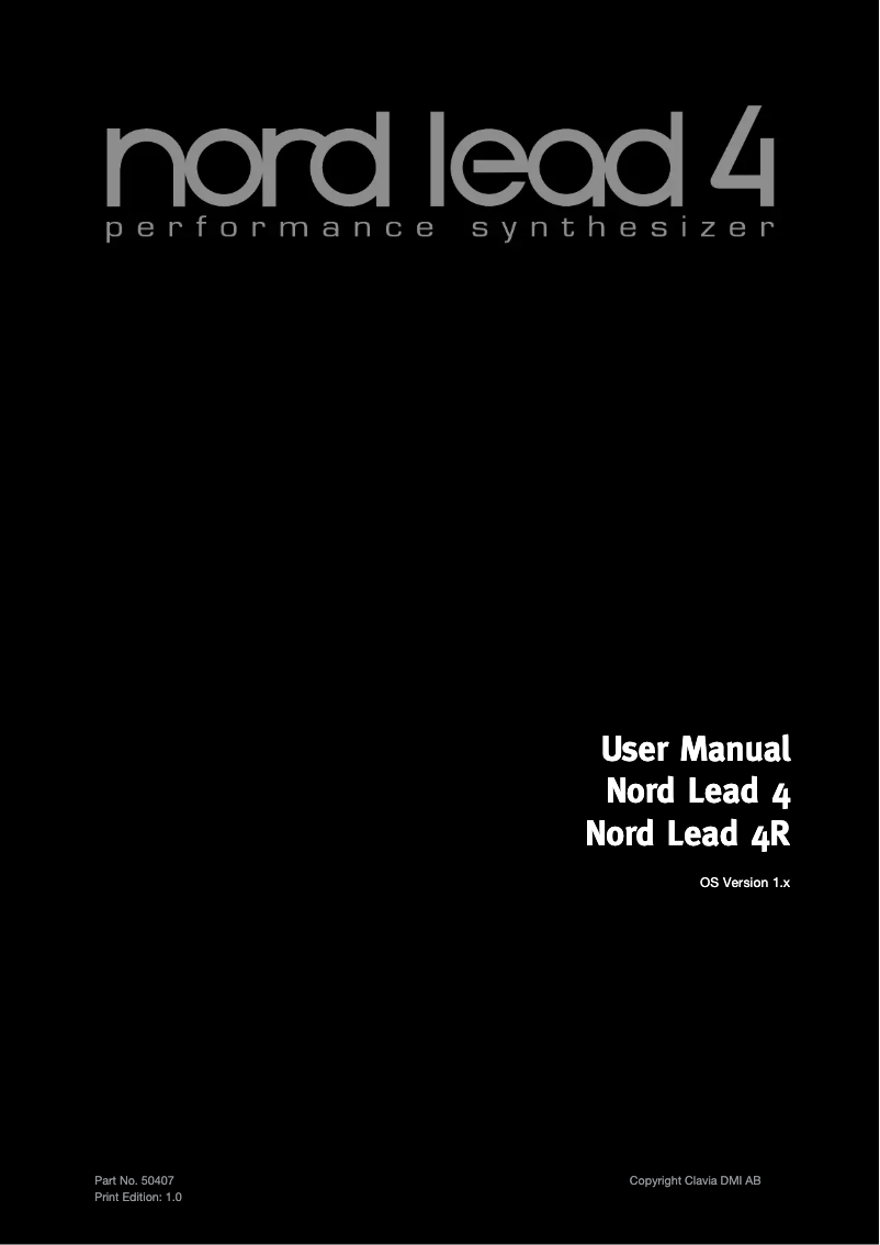 Page 1 de la notice Manuel utilisateur Nord Lead 4