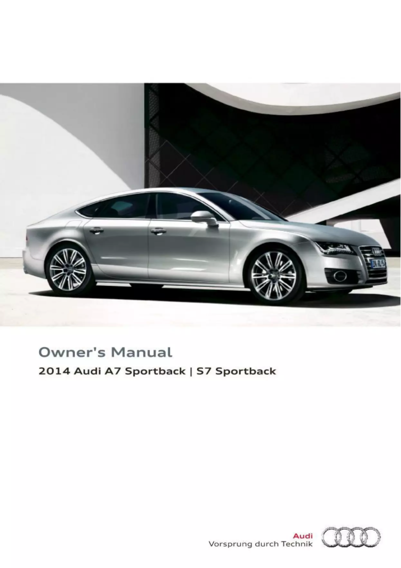 Image de la première page du manuel de l'appareil A7 Sportback (2014)