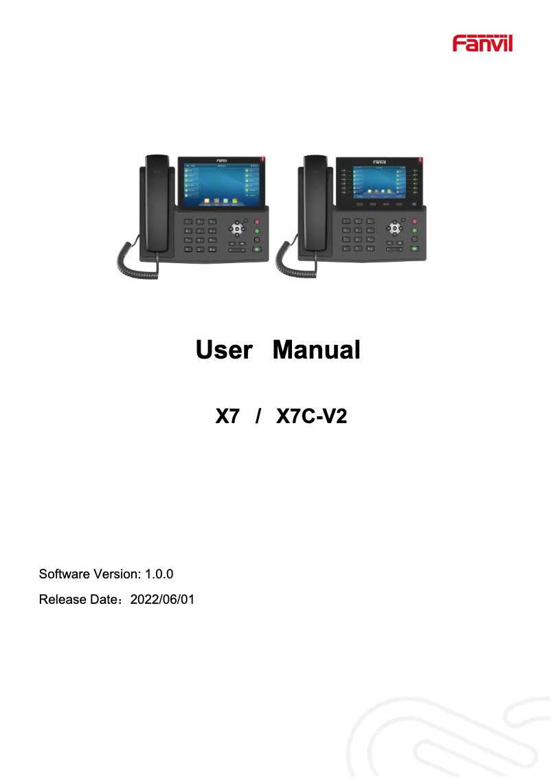 Imagen de la primera página del manual del dispositivo X7 V2
