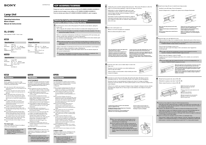 Page n°1 - Manuel utilisateur Sony KF-42WE610