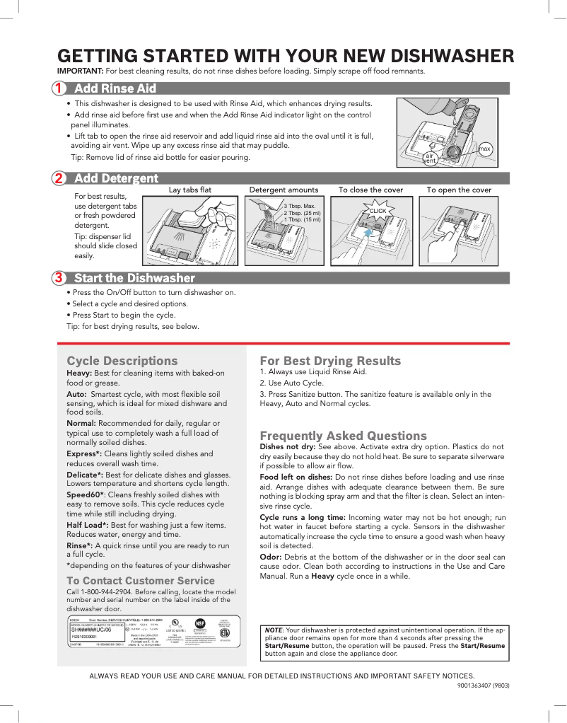 Page n°1 - Manuel utilisateur Bosch SHX84AYD5N