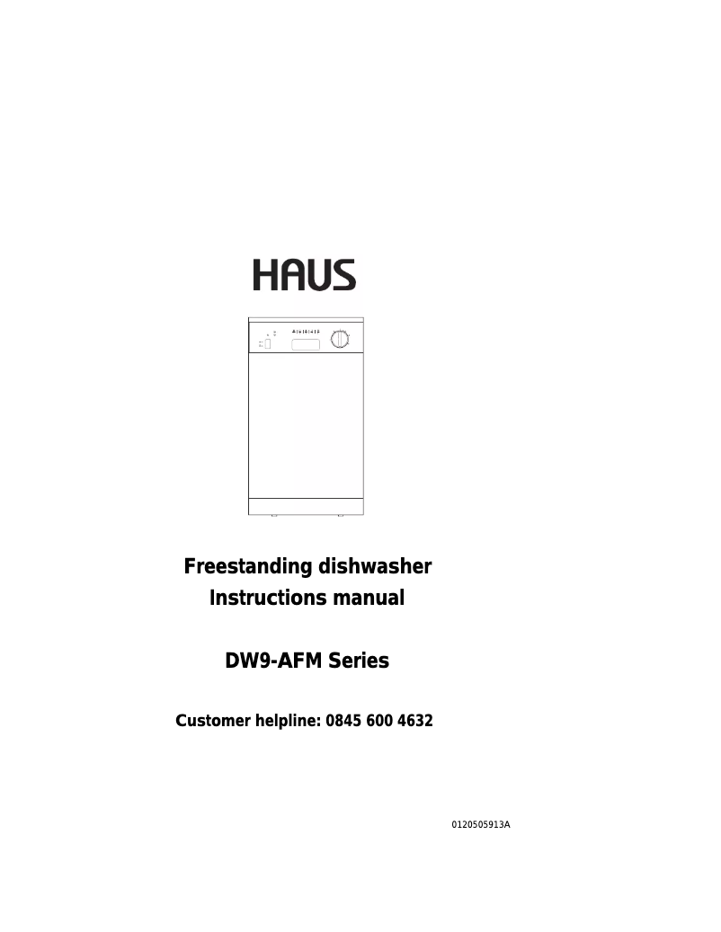 Page n°1 - Manuel utilisateur Haus DW9-AFM