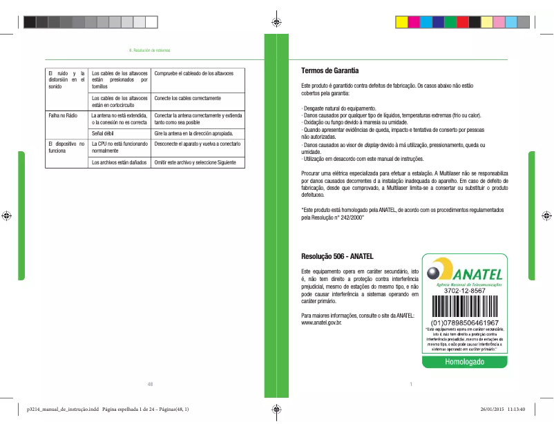 Image de la première page du manuel de l'appareil Talk P3214