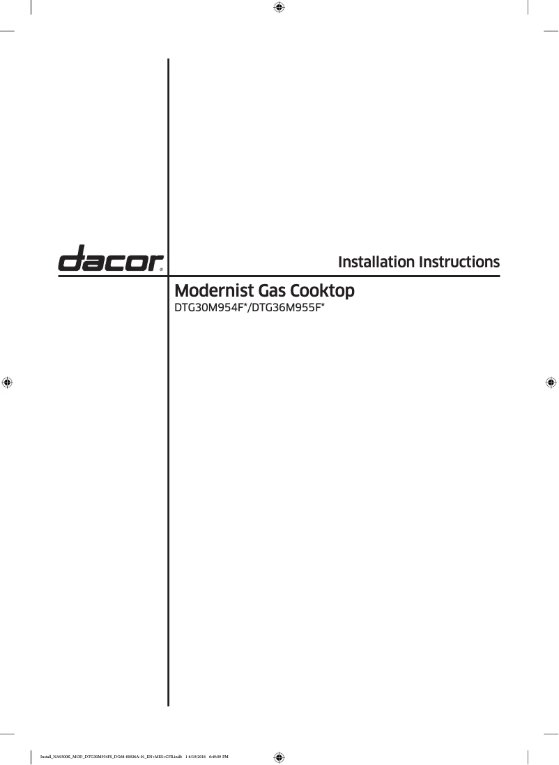 Page 1 de la notice Guide d'installation Samsung DTG30M954FS
