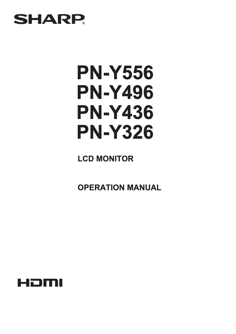 Page n°1 - Manuel utilisateur Sharp PN-Y326