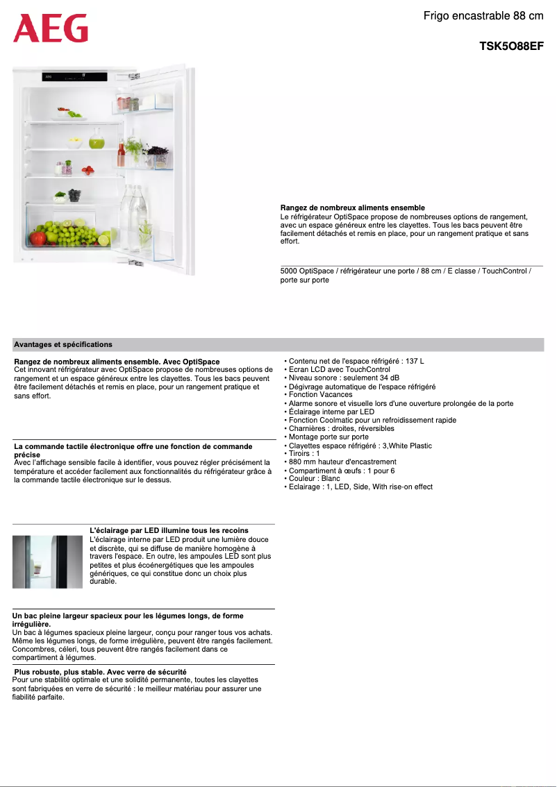 Image de la première page du manuel de l'appareil TSK5O88EF