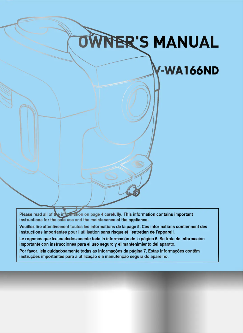 Page 1 de la notice Manuel utilisateur LG V-WA166ND