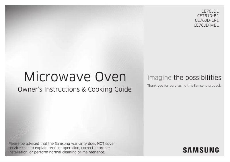 Page 1 de la notice Manuel utilisateur Samsung CE76JD-MB1