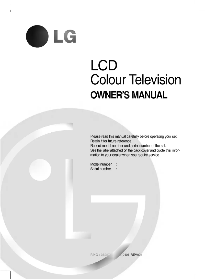 Page 1 de la notice Manuel utilisateur LG RT-30LZ50