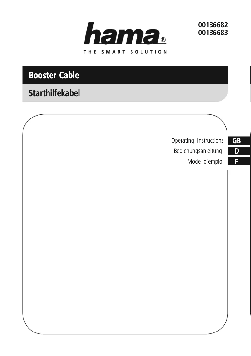 Page n°1 - Manuel utilisateur Hama Booster Cable