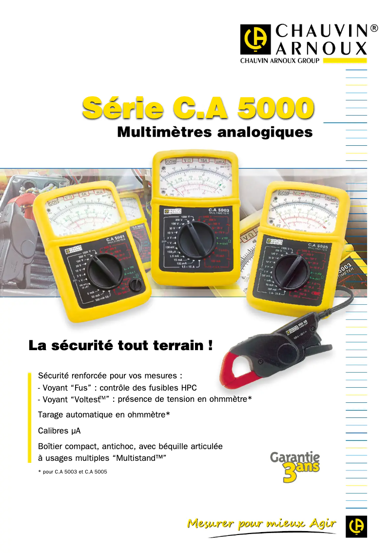 Page 1 de la notice Manuel utilisateur Chauvin Arnoux C.A 5001