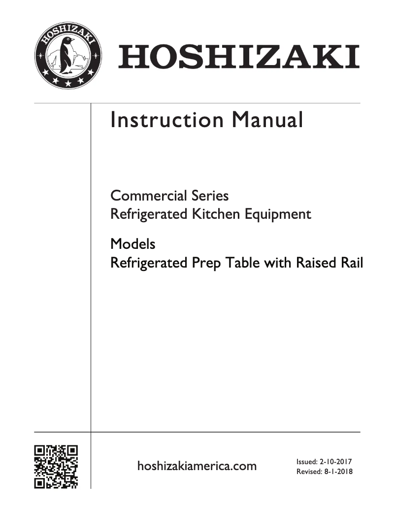 Página 1 del manual Guía de instalación Hoshizaki CPT46