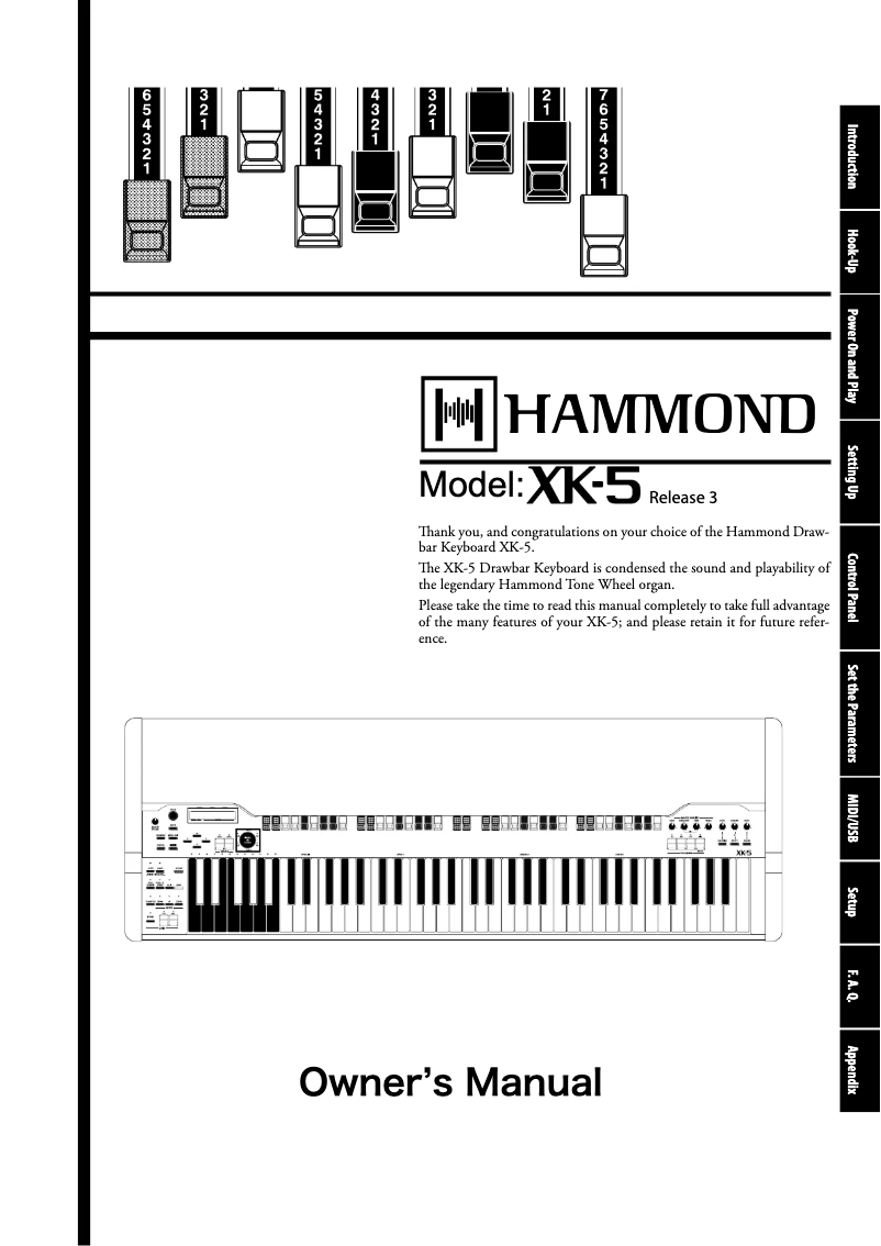 Page n°1 - Manuel utilisateur Hammond XK-5