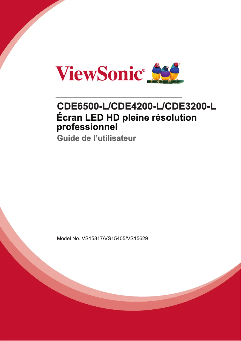 Page n°1 - Manuel utilisateur Viewsonic CDE3200-L