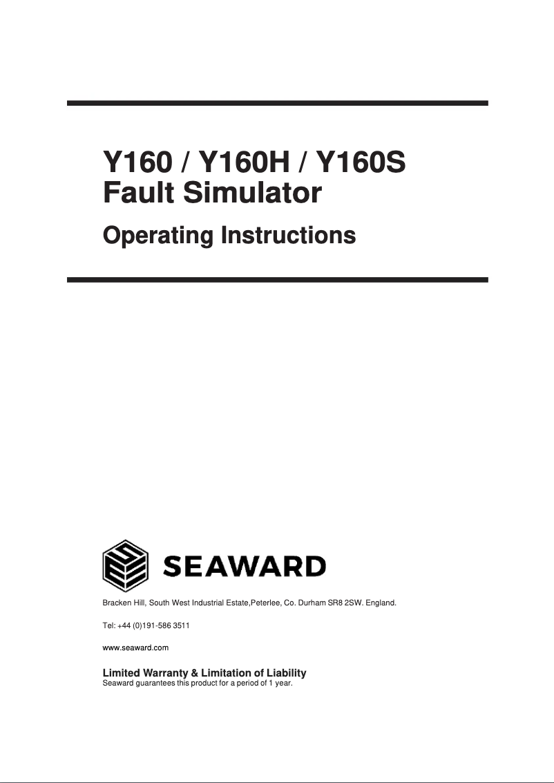 Page 1 de la notice Manuel utilisateur Seaward Y160