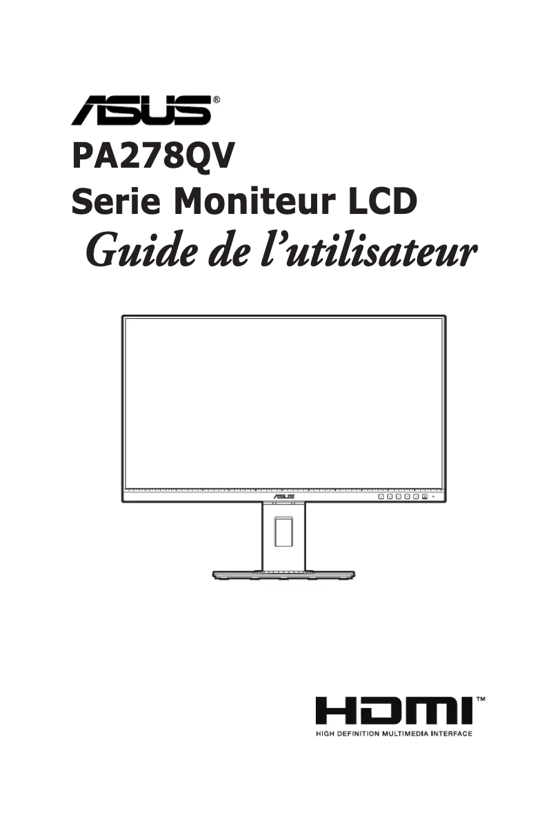 Image de la première page du manuel de l'appareil ProArt Display PA278QV