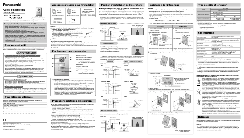 Page n°1 - Manuel utilisateur Panasonic VL-V554UEX