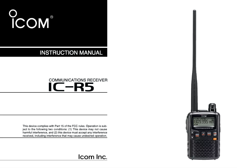 Image de la première page du manuel de l'appareil IC-R5