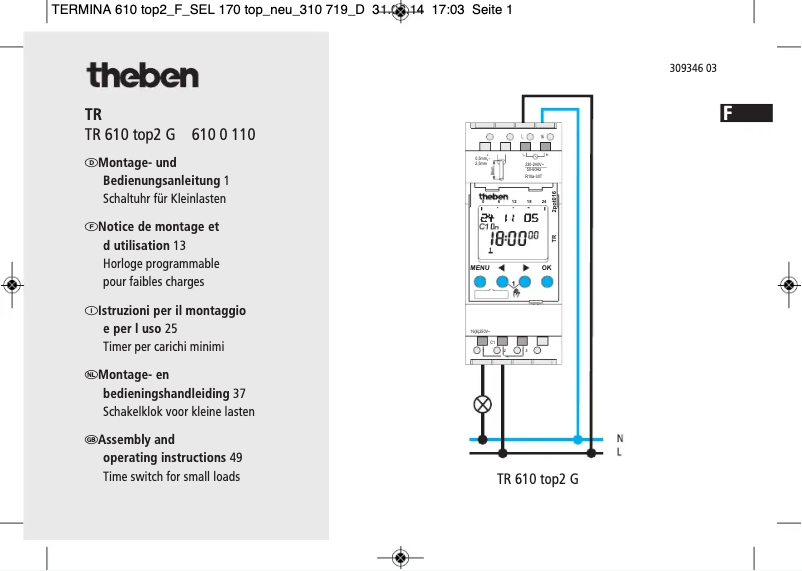 Page n°1 - Manuel utilisateur Theben TR 610 top2 G