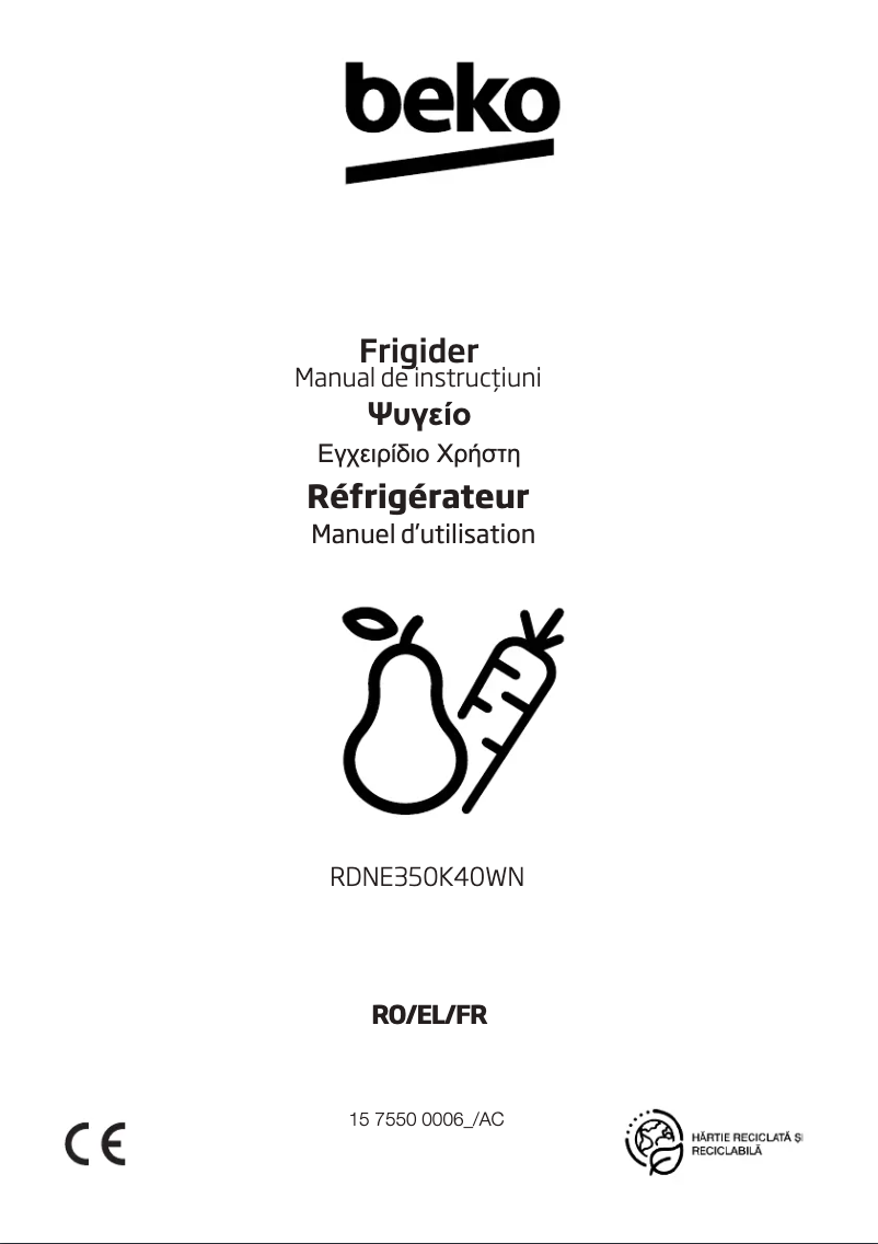 Page n°1 - Manuel utilisateur Beko RDNE350K40WN