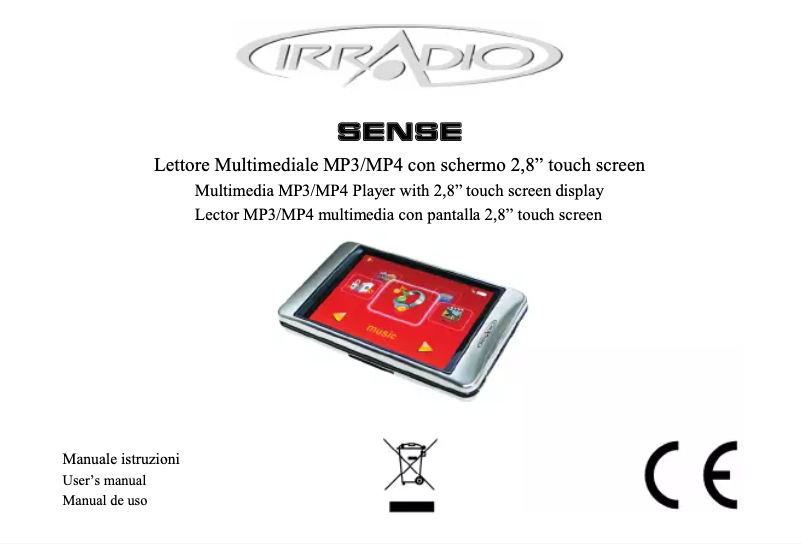 Page 1 de la notice Manuel utilisateur Irradio Sense