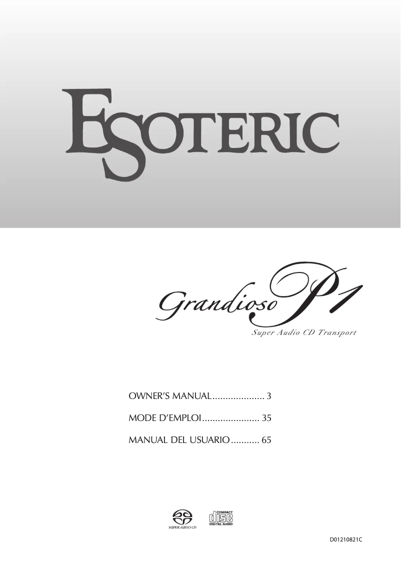 Page n°1 - Manuel utilisateur Esoteric Grandioso P1