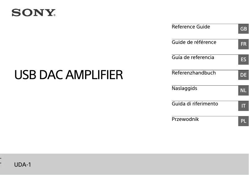 Page 1 de la notice Manuel utilisateur Sony UDA-1
