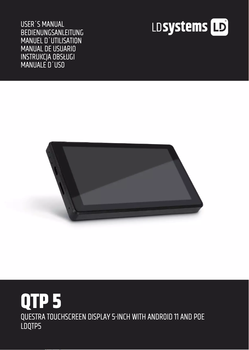 Page n°1 - Manuel utilisateur LD Systems QTP 5