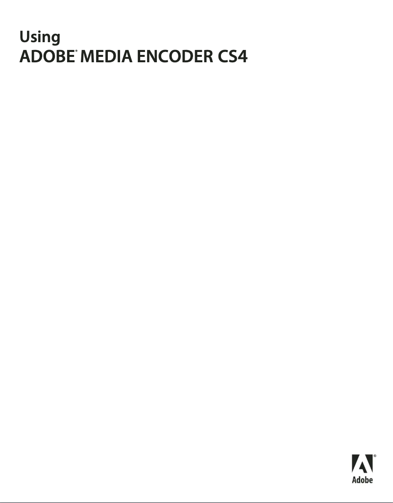 Image de la première page du manuel de l'appareil Media Encoder CS4