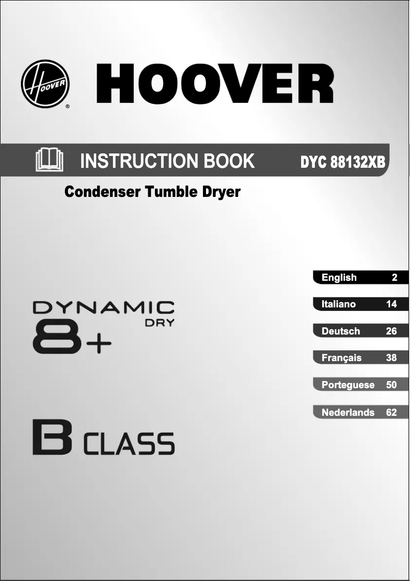 Page 1 de la notice Manuel utilisateur Hoover DYC 88132 XB-S