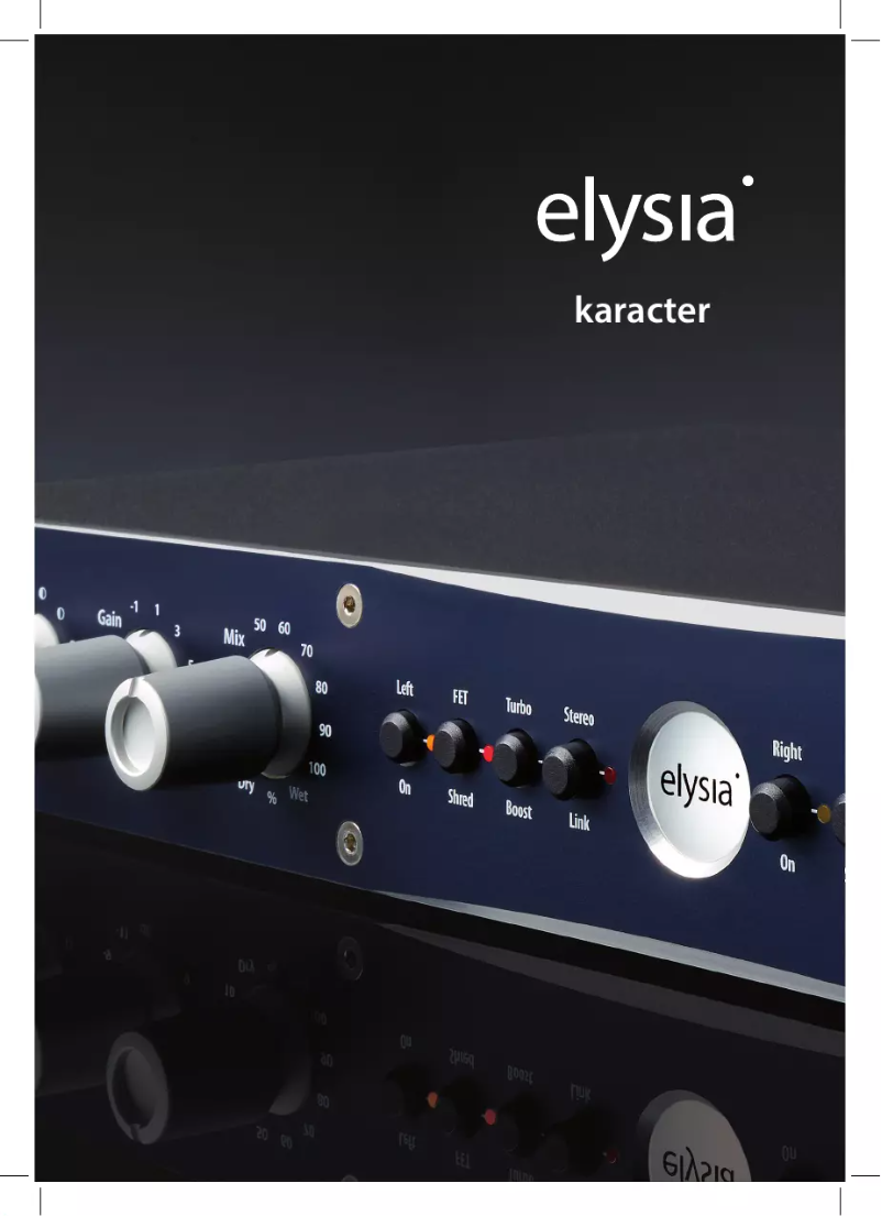 Page 1 de la notice Manuel utilisateur Elysia karacter