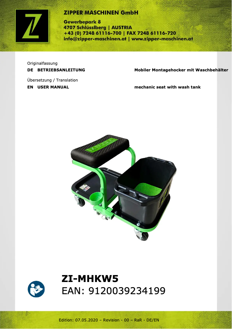 Página 1 del manual Manual de usuario Zipper ZI-MHKW5