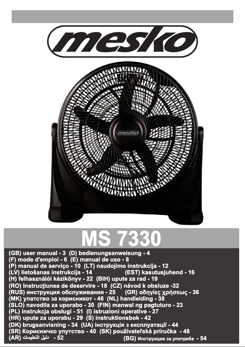 Page n°1 - Manuel utilisateur Mesko MS 7330