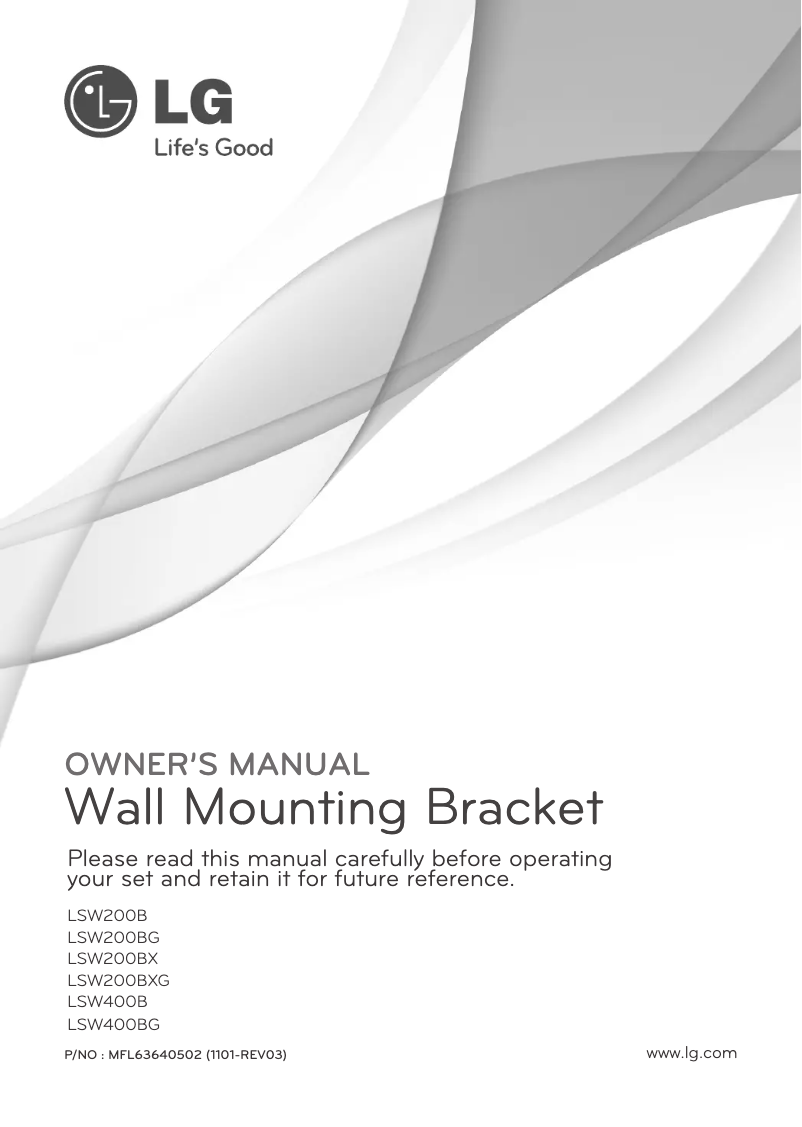 Page 1 de la notice Manuel utilisateur LG LSW400B