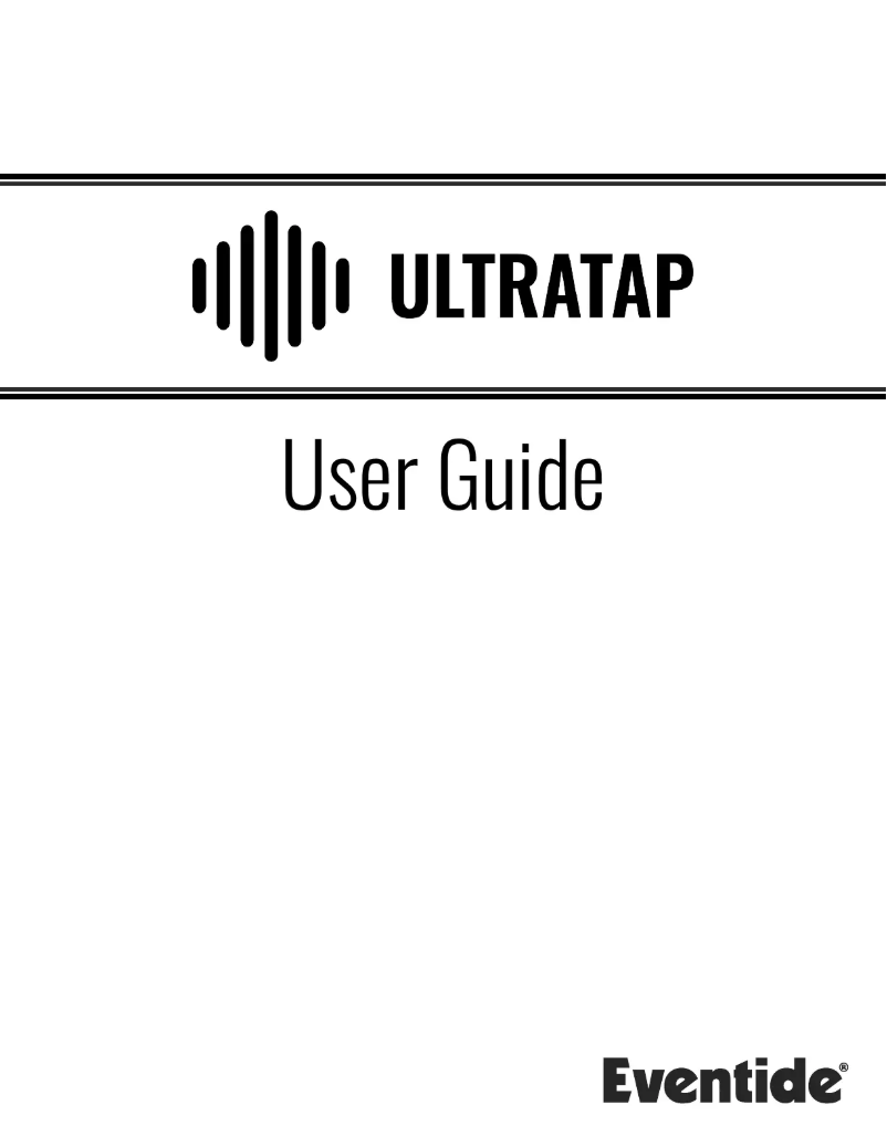 Page 1 de la notice Manuel utilisateur Eventide UltraTap