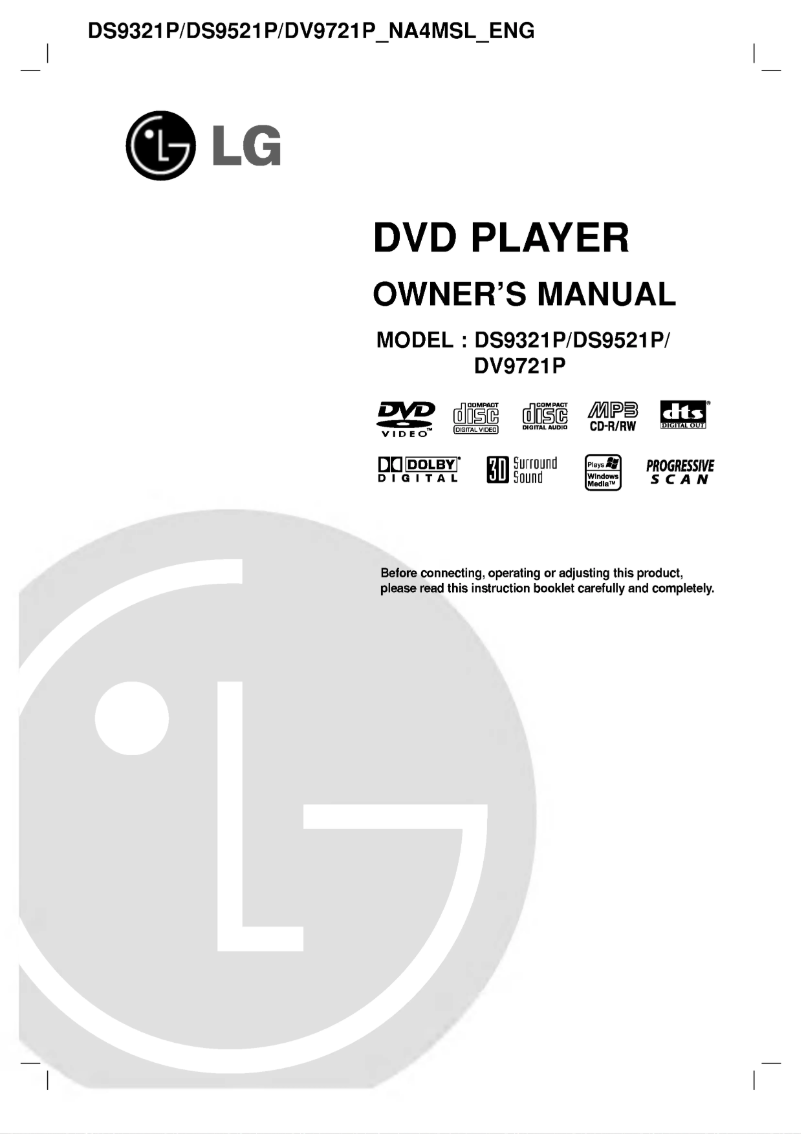Page n°1 - Manuel utilisateur LG DV9721P
