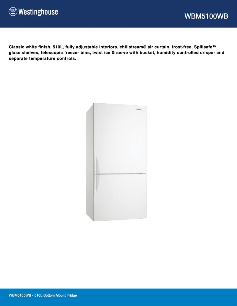 Image de la première page du manuel de l'appareil WBM5100WB