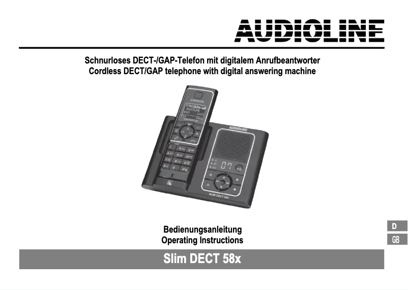Page n°1 - Manuel utilisateur Audioline Slim DECT 580