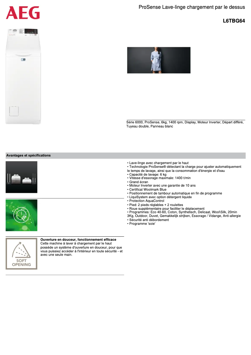 Image de la première page du manuel de l'appareil L6TBG64