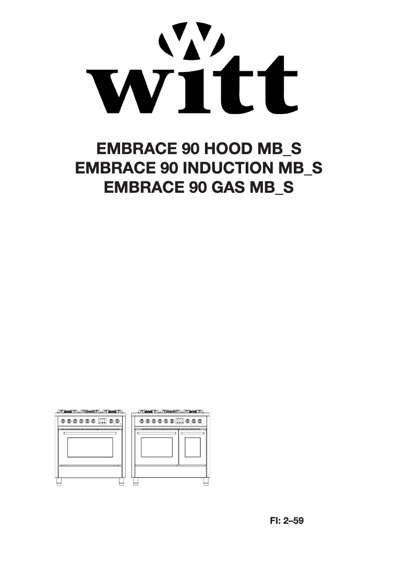 Page 1 de la notice Manuel utilisateur Witt Embrace 90 Hood S