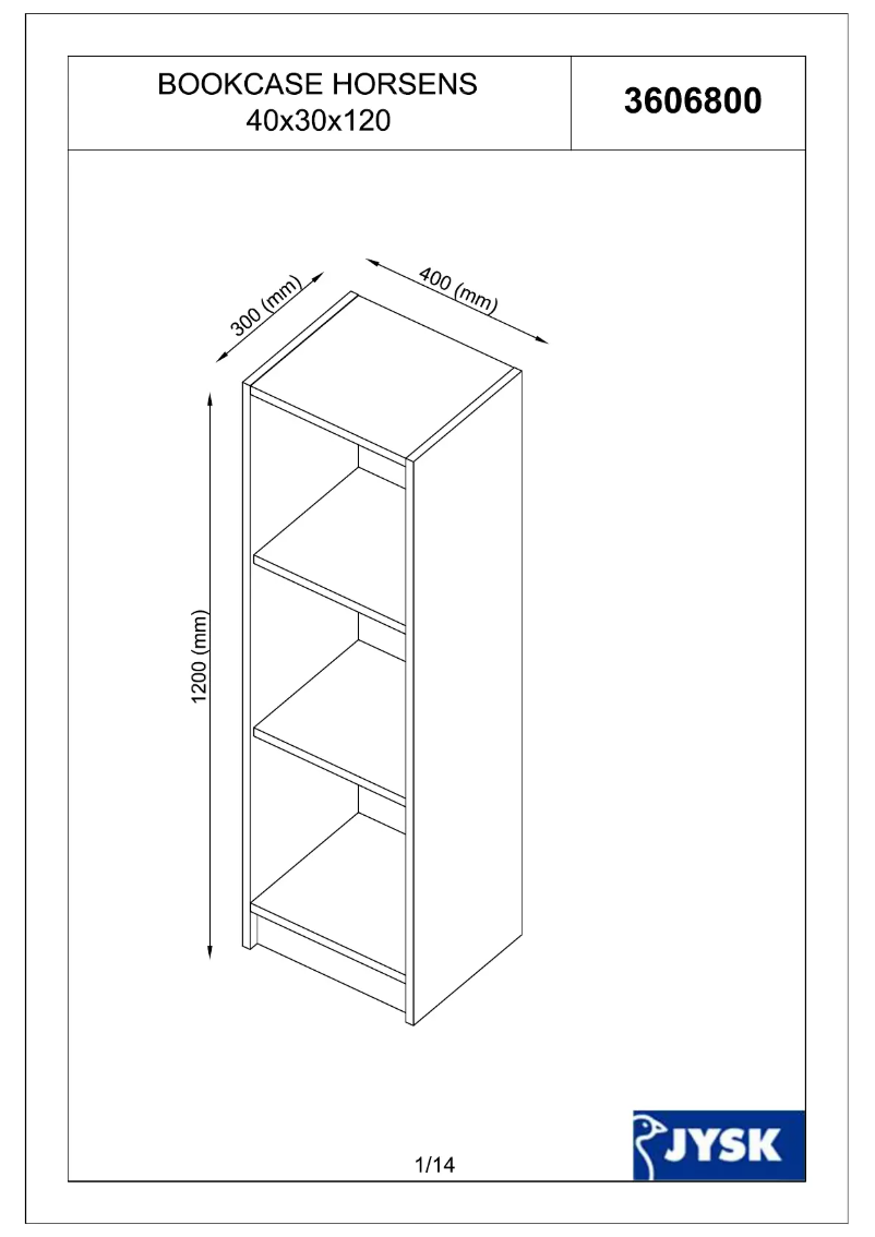 Página 1 del manual Manual de usuario JYSK Horsens (40x120x30)