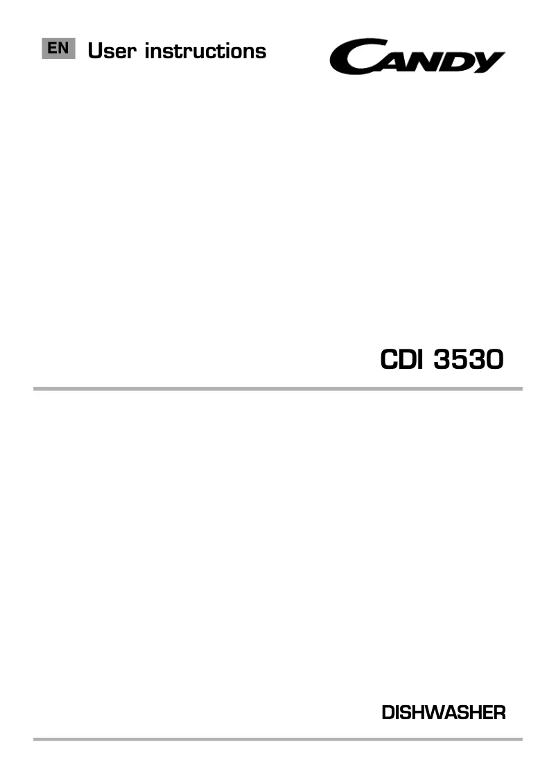 Page n°1 - Manuel utilisateur Candy CDI 3530/E-80
