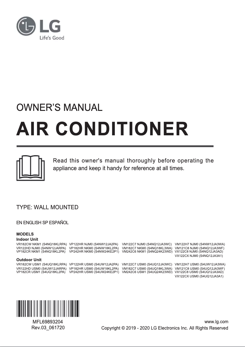 Página 1 del manual Manual de usuario LG VM122C7